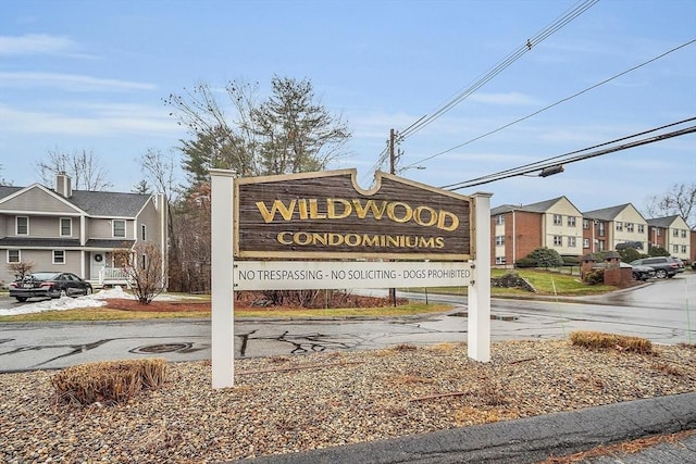 view of community sign