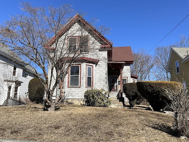 view of front of home with stone siding