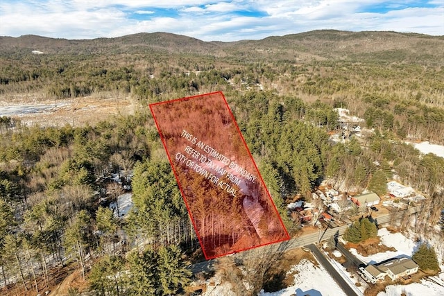 aerial view with a forest view and a mountain view