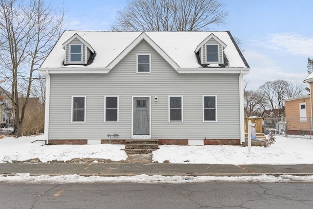 view of new england style home