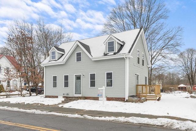 view of new england style home