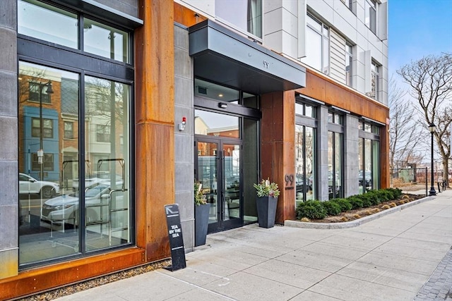 entrance to property with french doors