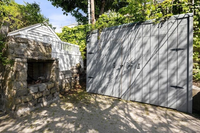 view of shed