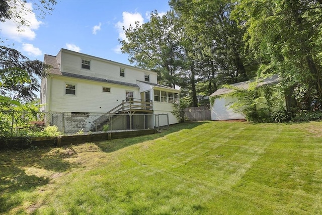 45 Donamor Ln, East Longmeadow, MA 01028 - rear view of house featuring stairway and an outbuilding