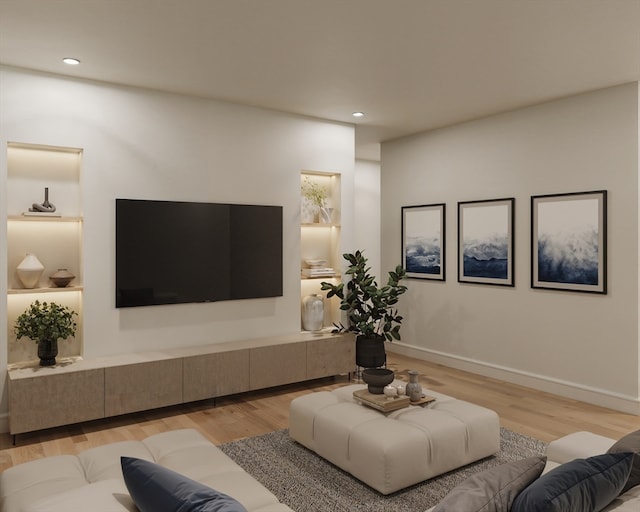 living room featuring light hardwood / wood-style floors