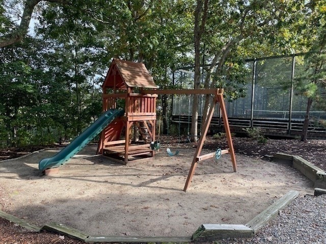 view of jungle gym