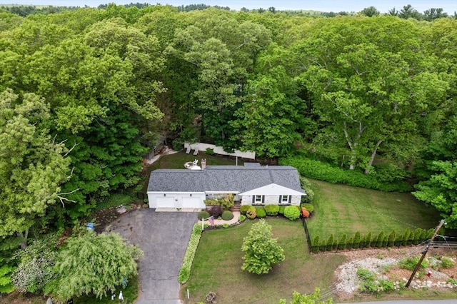 2313 Washington St, Holliston, MA 01746 - view from above of property with a heavily wooded area