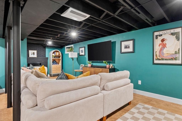 2313 Washington St, Holliston, MA 01746 - living room featuring baseboards and wood finished floors