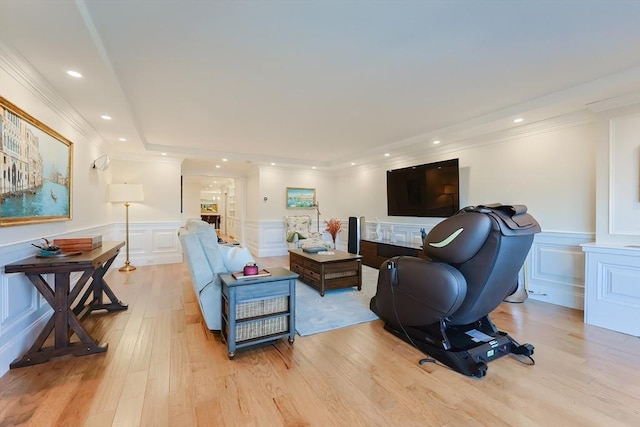 living room with light hardwood / wood-style floors