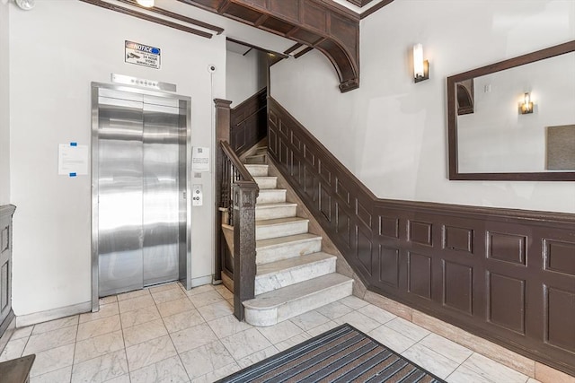 stairs with elevator
