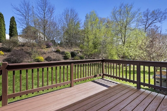 deck with a lawn