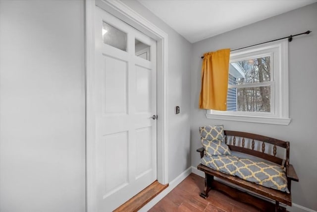 sitting room with hardwood / wood-style floors