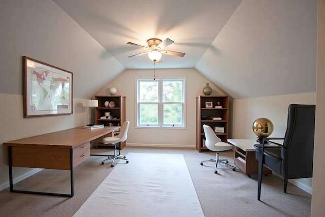 27 Williams St Unit 27, Methuen, MA 01844 - carpeted office space featuring a ceiling fan, lofted ceiling, and baseboards