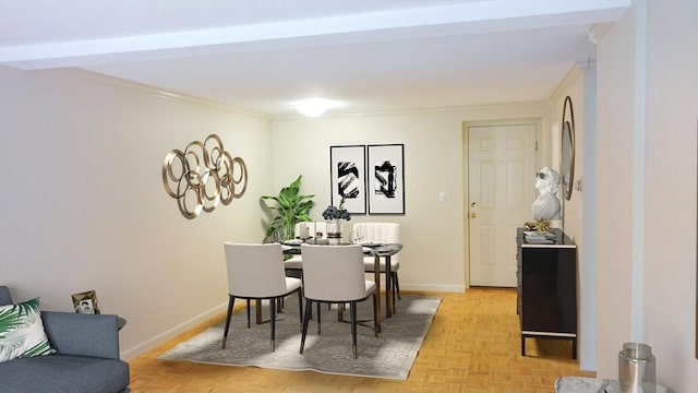 329 Harvard St Unit 11, Cambridge, MA 02139 - dining room featuring ornamental molding and baseboards