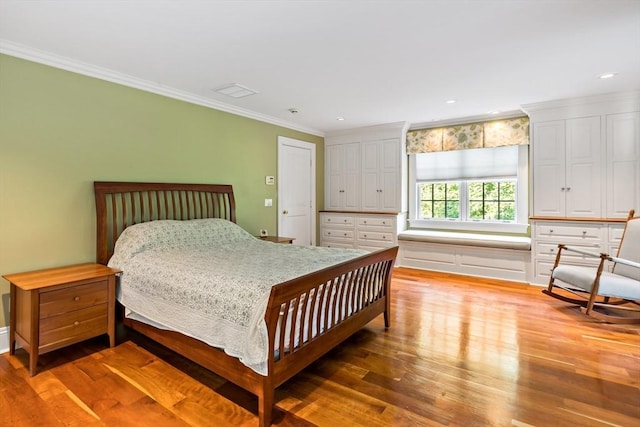 218 Pine St, Rehoboth, MA 02769 - bedroom featuring crown molding, light wood-style floors, and recessed lighting