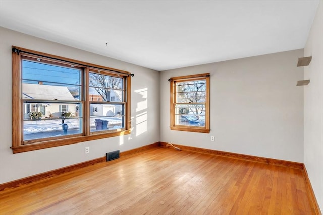 empty room featuring light hardwood / wood-style flooring