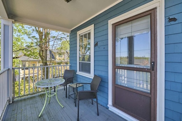 deck with a porch