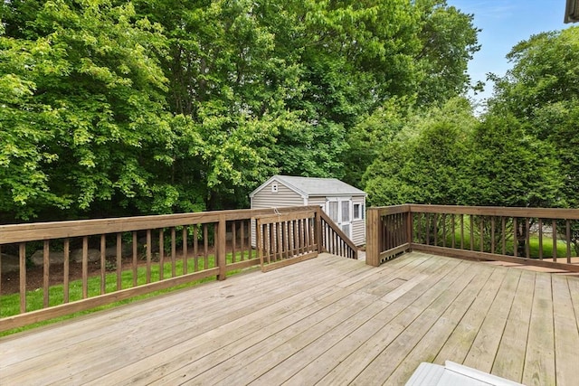 37 Railroad Ave, Whitman, MA 02382 - wooden terrace with an outbuilding
