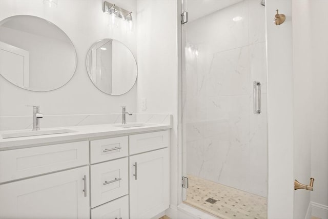 50 N Payne St Unit 2, Quincy, MA 02169 - bathroom featuring a marble finish shower and double vanity