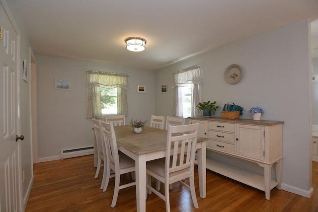 13 N Grove St, Foxboro, MA 02035 - dining area featuring a baseboard heating unit and wood finished floors