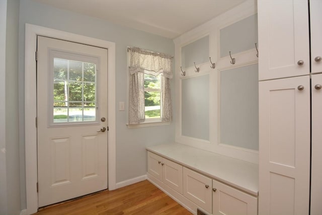 13 N Grove St, Foxboro, MA 02035 - mudroom featuring light wood-type flooring and baseboards