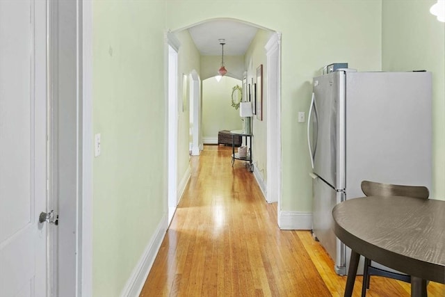 hall featuring light hardwood / wood-style flooring