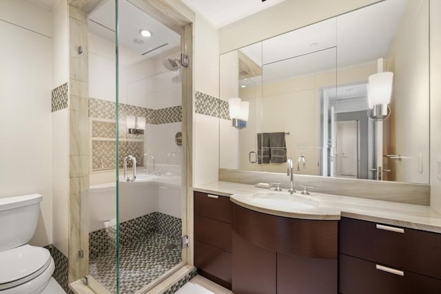 2 Commonwealth Ave Unit 15Bc, Boston, MA 02116 - bathroom with toilet, vanity, and a stall shower