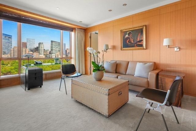 2 Commonwealth Ave Unit 15Bc, Boston, MA 02116 - living room with healthy amount of natural light, light carpet, and a skyline view