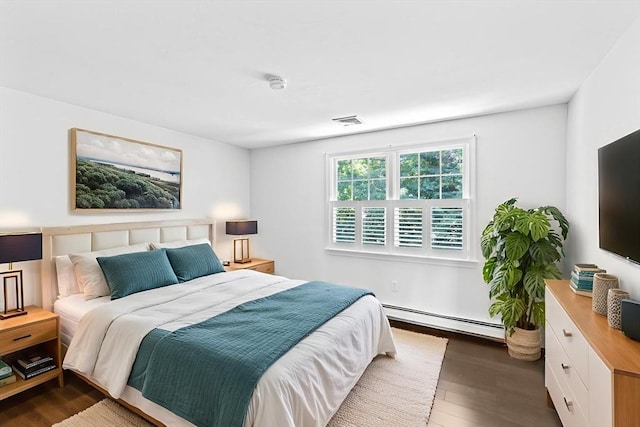 6 Kendall Vlg Unit 6, Cohasset, MA 02025 - bedroom featuring a baseboard radiator and dark wood-style floors