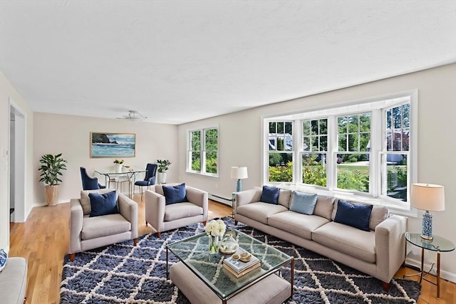 6 Kendall Vlg Unit 6, Cohasset, MA 02025 - living area with baseboard heating and wood finished floors