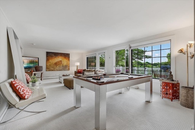 117 Parker Rd, Barnstable, MA 02655 - game room with carpet and a baseboard heating unit