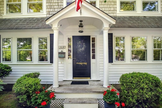 117 Parker Rd, Barnstable, MA 02655 - property entrance with roof with shingles