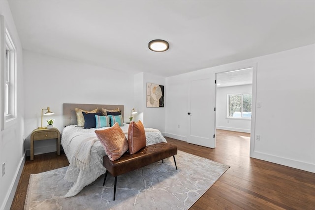 bedroom featuring hardwood / wood-style flooring