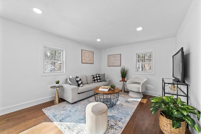 living room featuring hardwood / wood-style flooring