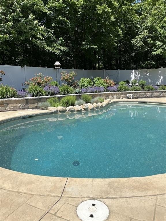 view of pool with a fenced backyard and a fenced in pool