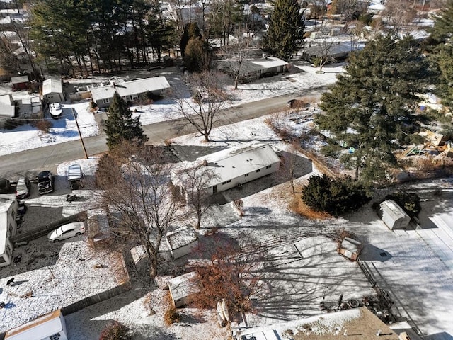 view of snowy aerial view