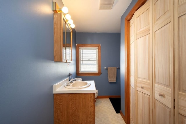 bathroom with toilet and vanity