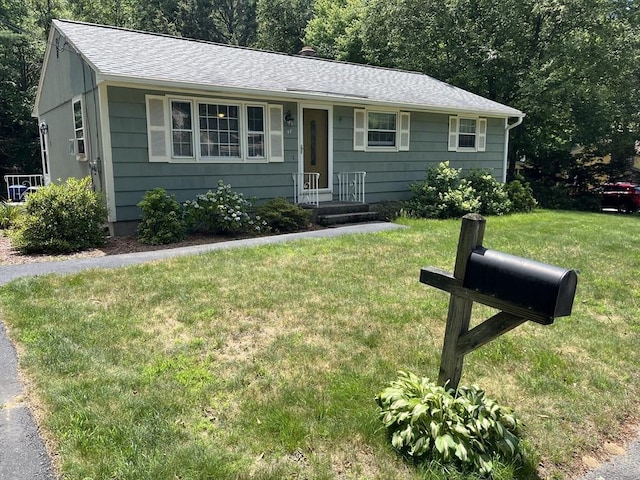 48 Birchcroft, Leominster, MA 01453 - ranch-style home with a front yard and a shingled roof
