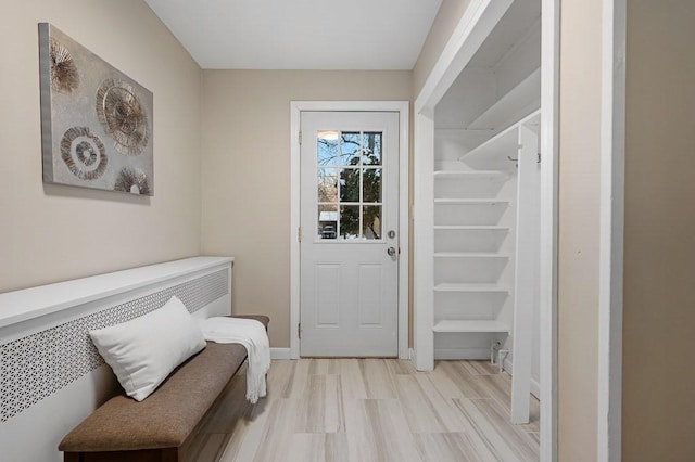 interior space featuring light wood-type flooring