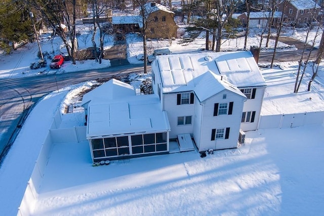 view of snowy aerial view