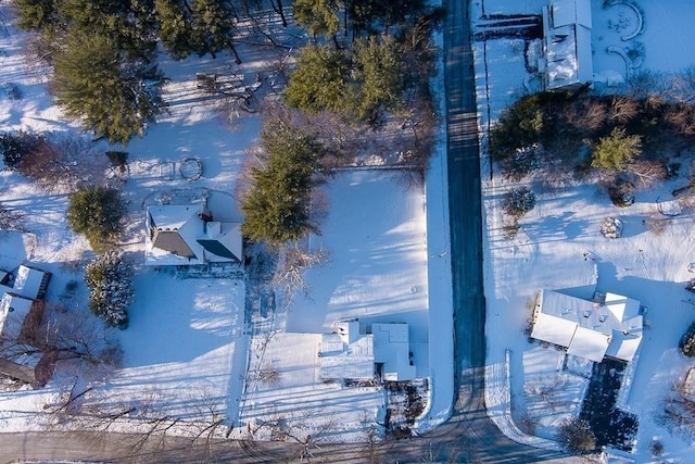 view of snowy aerial view