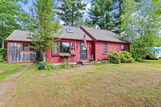 18 Russell Holmes Way, Carver, MA 02330 - view of front of house with a front yard, a shingled roof, and cooling unit