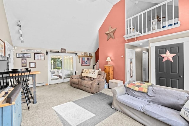 18 Russell Holmes Way, Carver, MA 02330 - carpeted living room with high vaulted ceiling
