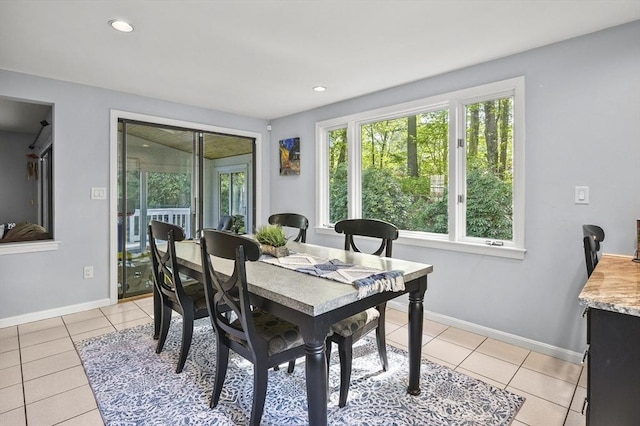 79 Flanagan Dr, Framingham, MA 01701 - dining room featuring light tile patterned floors, baseboards, and recessed lighting