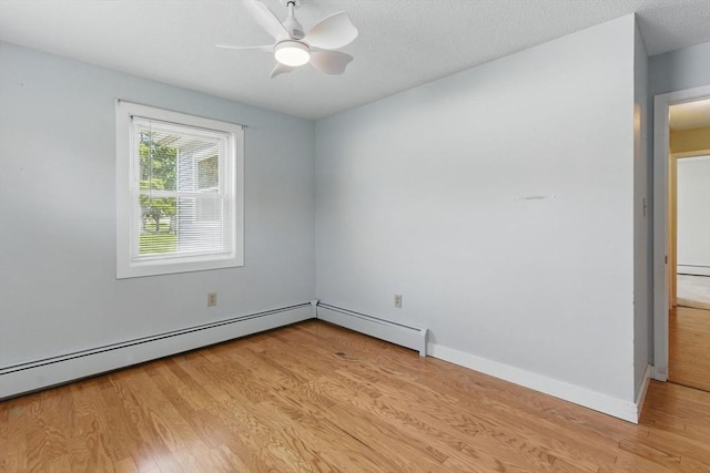 1064 James St Unit 1064, Chicopee, MA 01022 - empty room featuring light wood-style floors, ceiling fan, baseboards, and baseboard heating