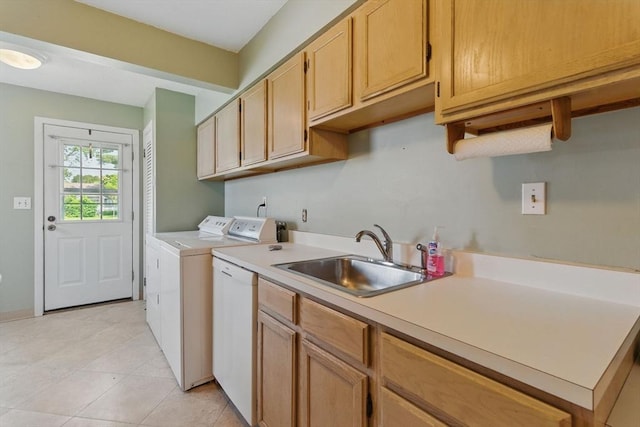 1064 James St Unit 1064, Chicopee, MA 01022 - laundry room featuring separate washer and dryer, cabinet space, and light tile patterned floors