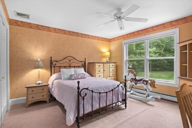 54 Wagon Rd, Walpole, MA 02081 - bedroom featuring wallpapered walls, carpet flooring, and ceiling fan