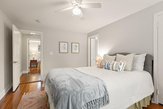 35 Orchard Rd, Milton, MA 02186 - bedroom with wood finished floors, a ceiling fan, and baseboards
