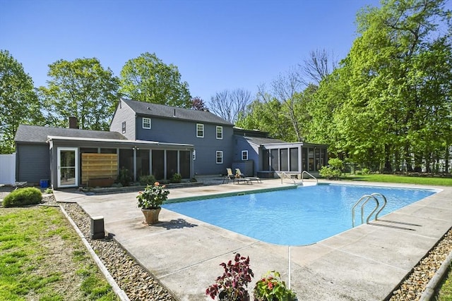 11 Fern Ave, Amesbury, MA 01913 - outdoor pool with a sunroom, a patio area, and fence