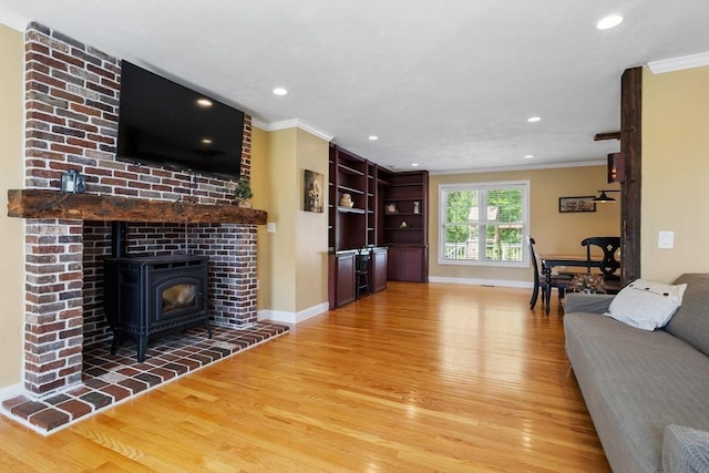 6 Rebanna Rd, Westminster, MA 01473 - living room with wood finished floors, crown molding, and recessed lighting